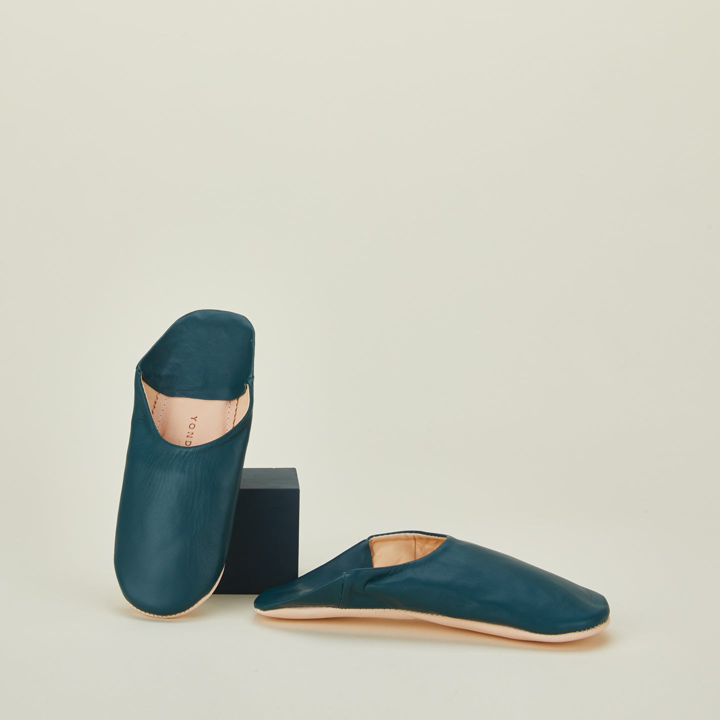 Handmade Suede Slippers in Blue