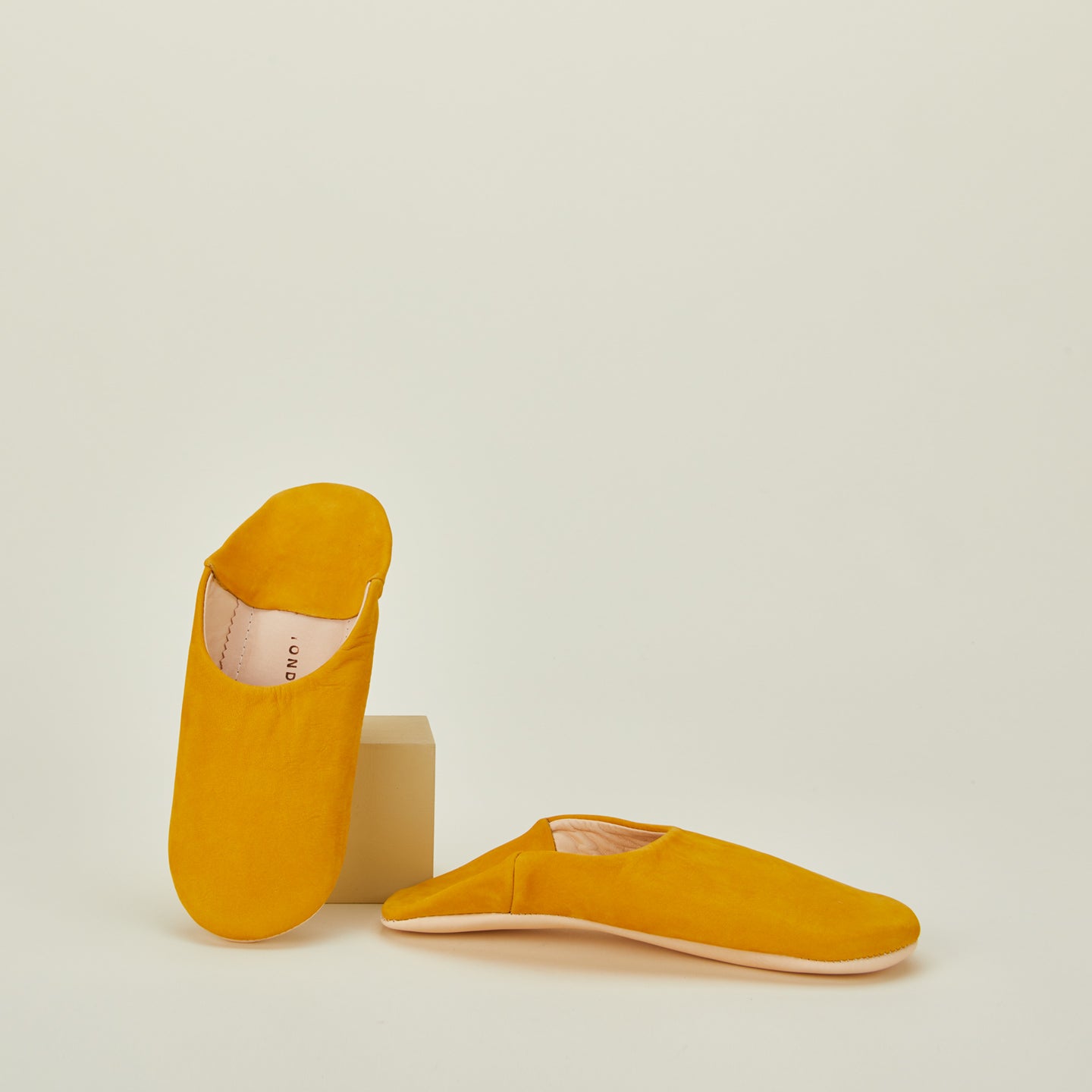 Handmade Suede Slippers in honey