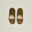 Handmade Suede Slippers in olive