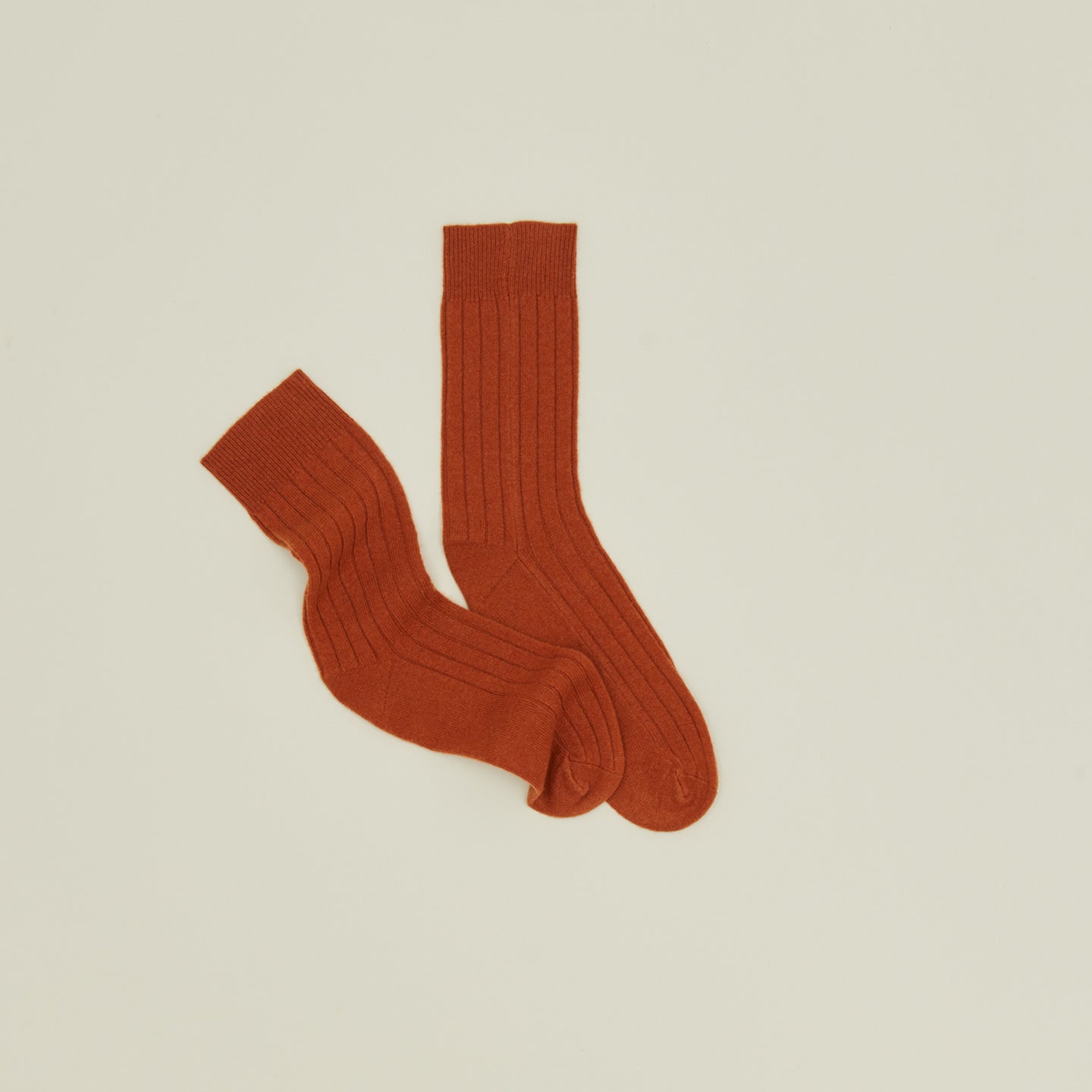 Cashmere + Merino Wool Socks in terracotta