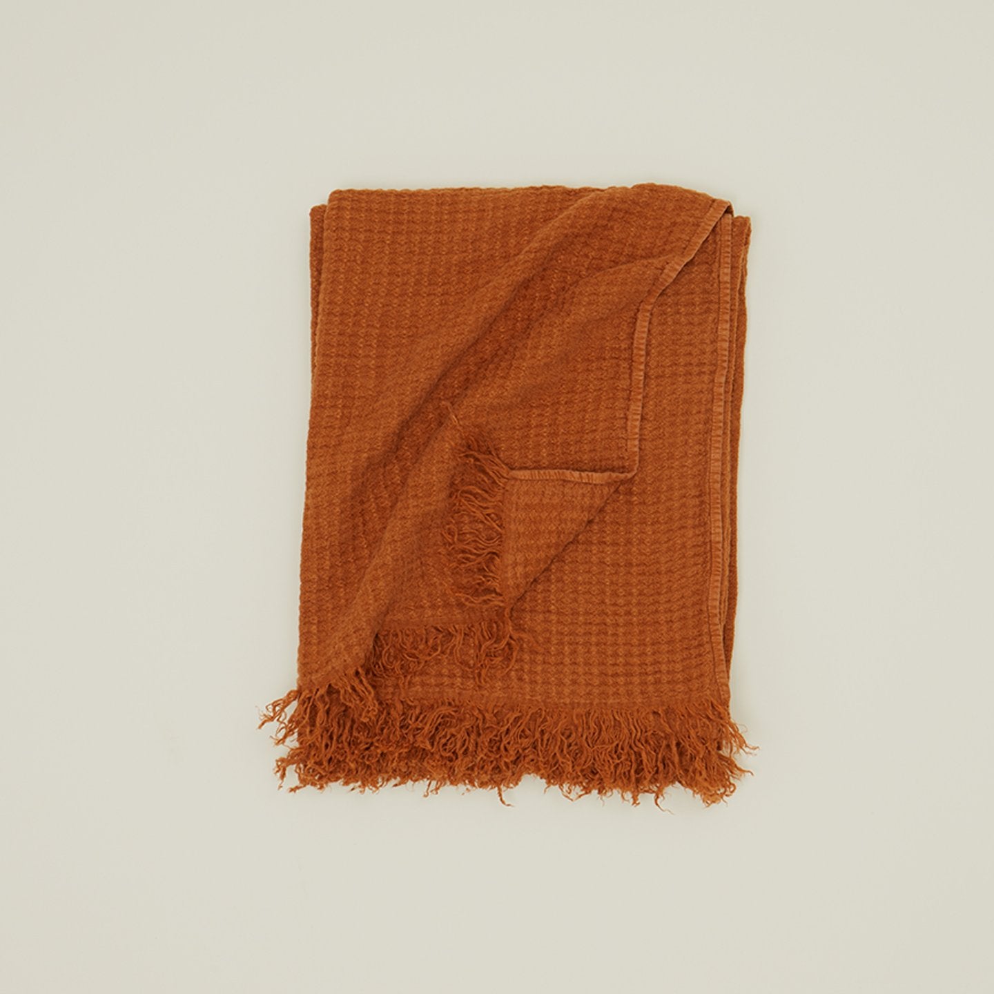 Simple Linen Throw - Terracotta