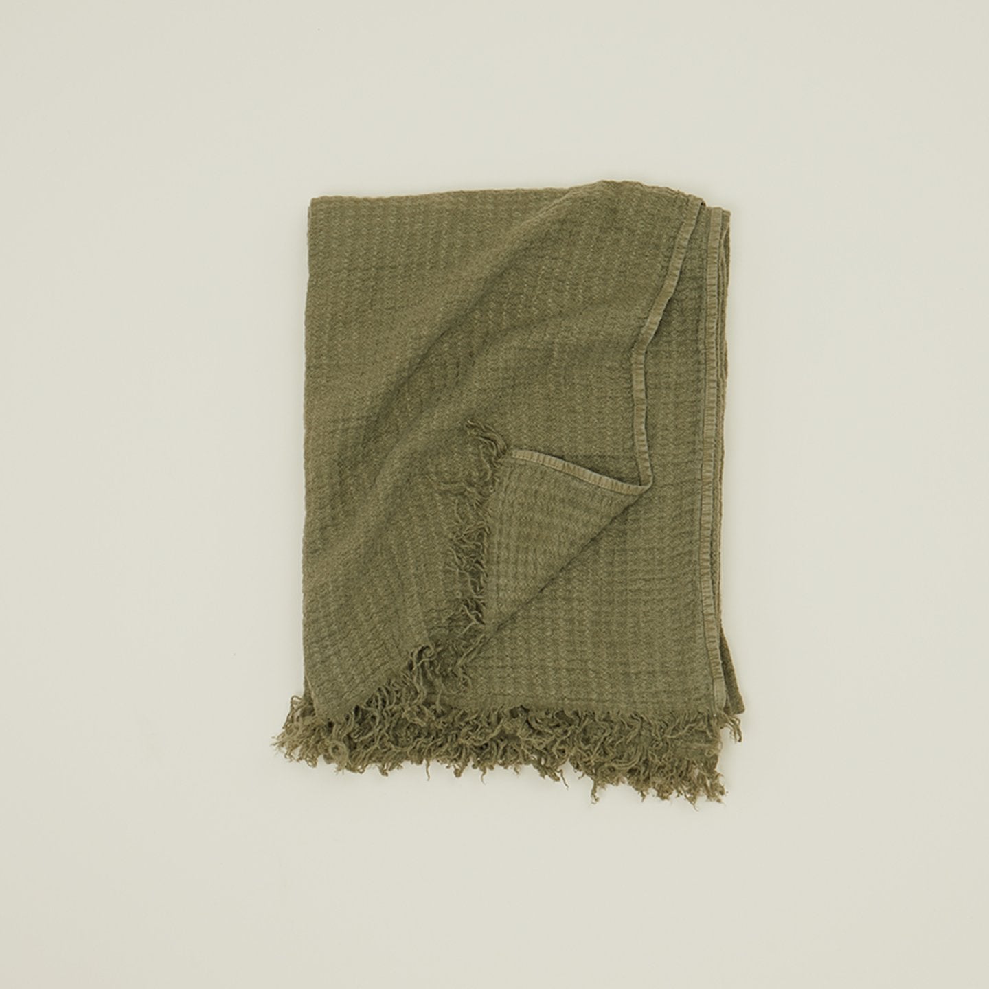 Simple Linen Throw - Olive