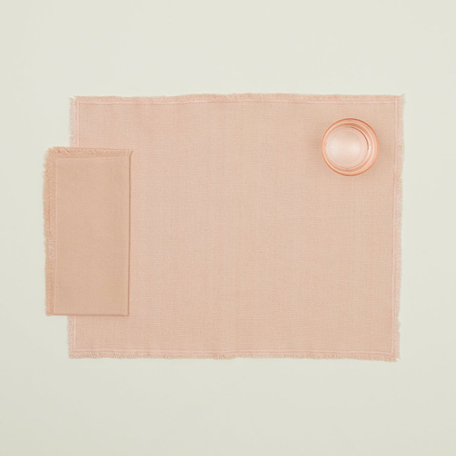 Essential Dinner Napkin and Placemat in Blush