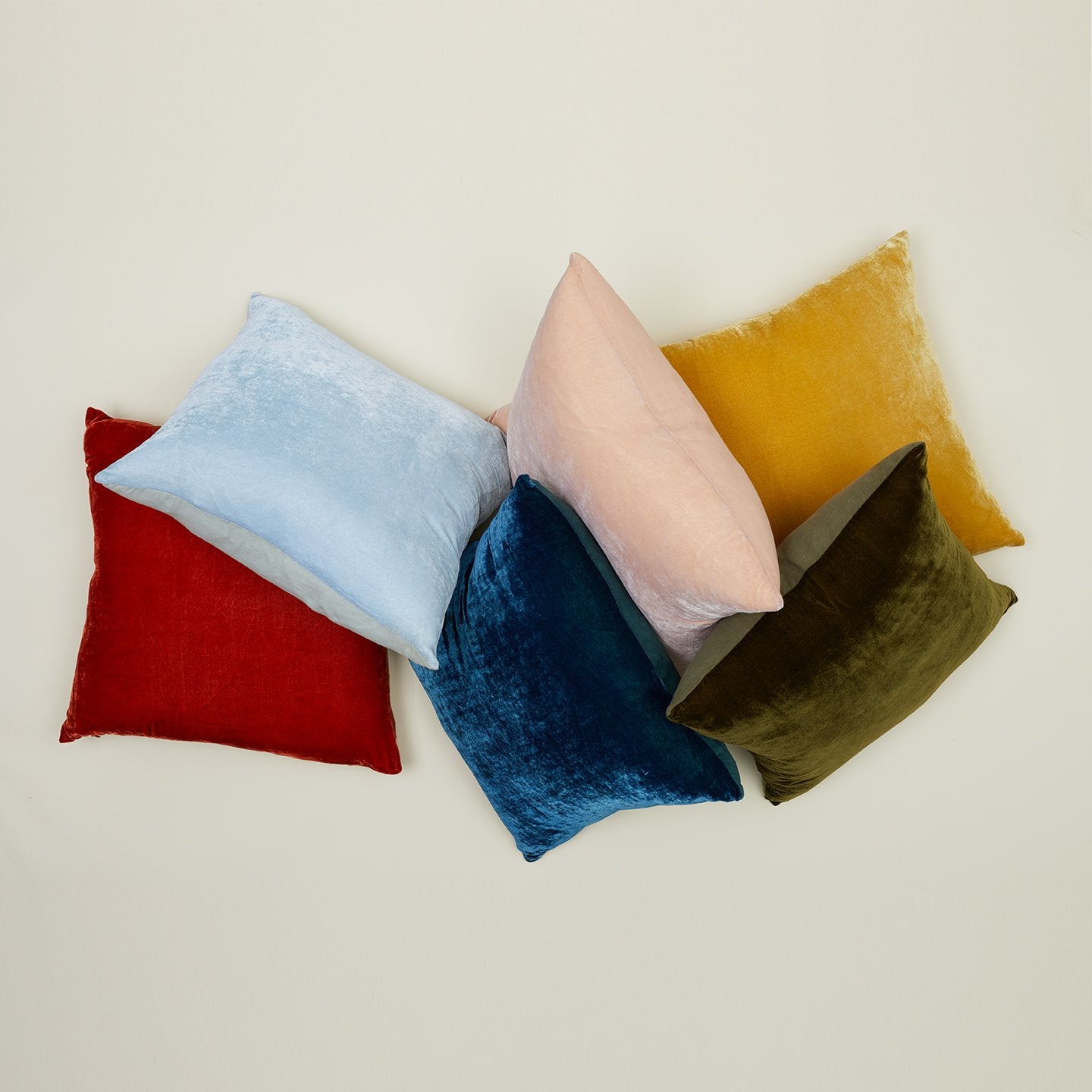 Reversible Velvet + Linen Pillow - Blush