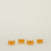 Four clear Simple Glasses in Tumbler size filled with sparkling wine.