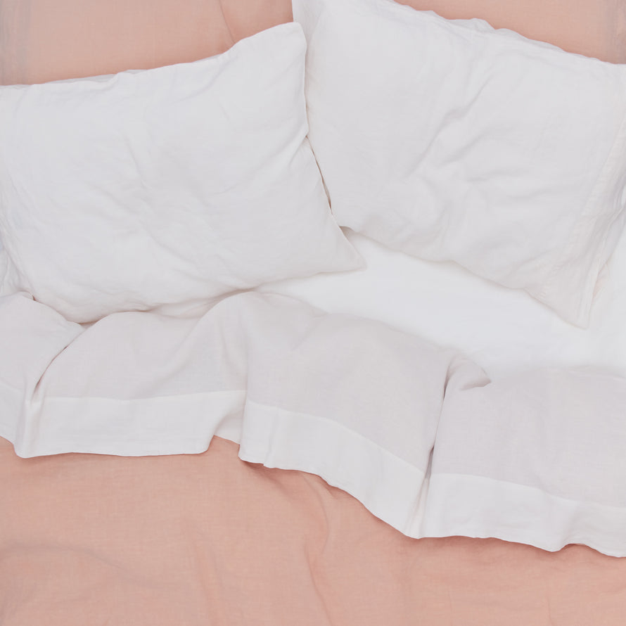 Simple Linen Flat Sheet - Blush