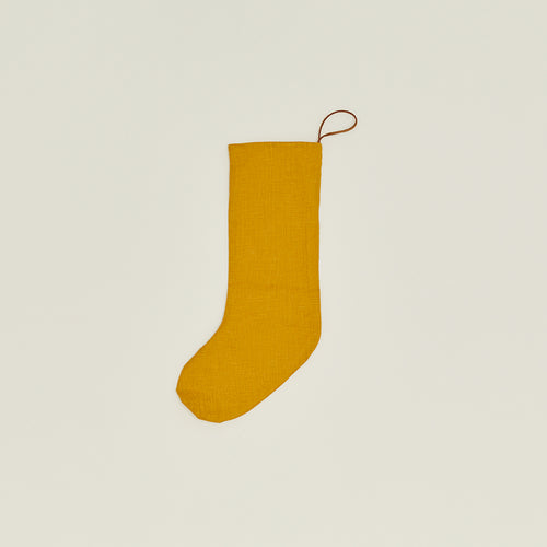 Simple Linen Stocking - Mustard