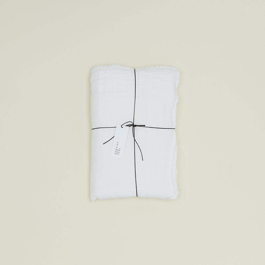 Simple Linen Flat Sheet - White