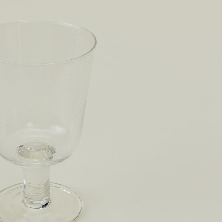 Close up of Stemmed Wine Glass in Clear.