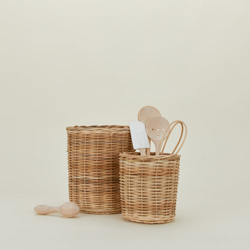 Wicker Canisters, Set of 2