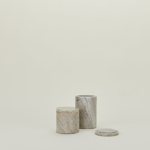 Modern Marble Canister - Beige
