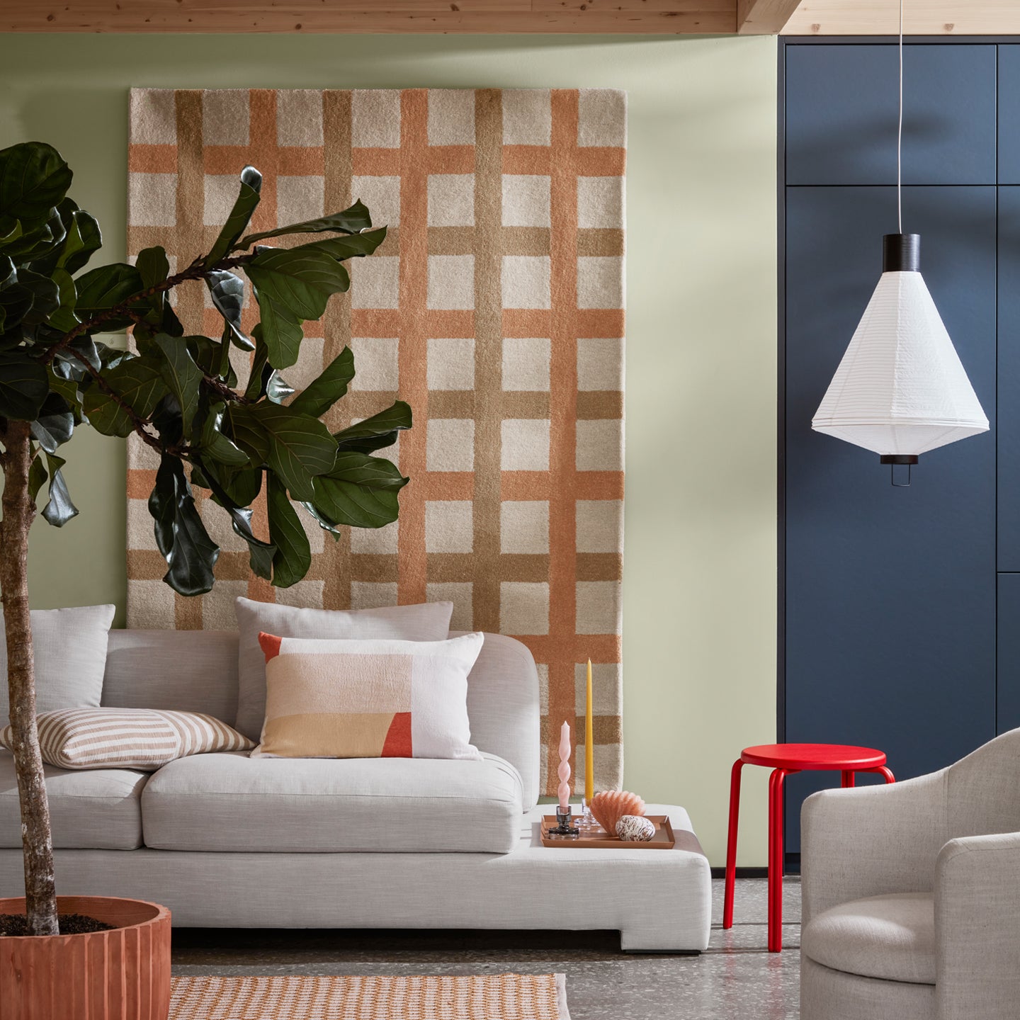 Edith Rug - Orange/Beige