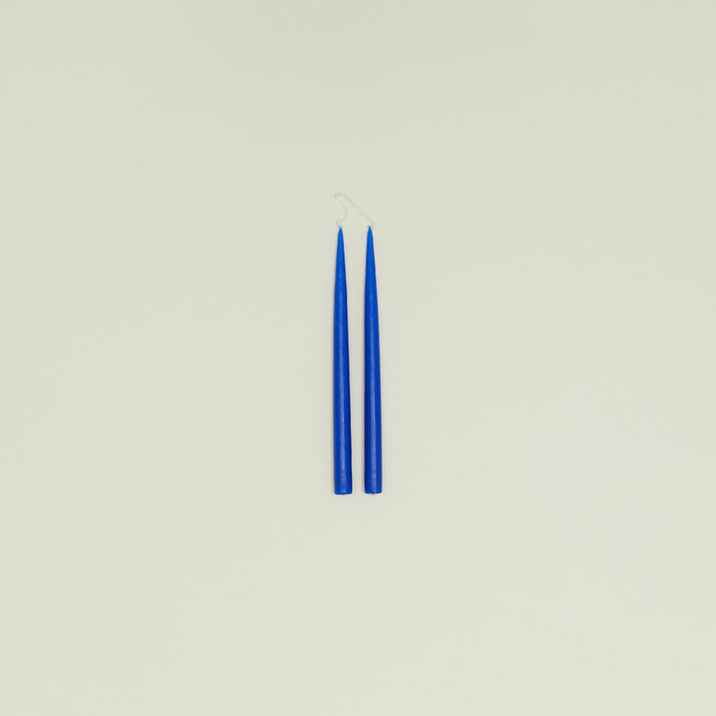 Hand Dipped Taper Set Shabbat Candles - Cobalt