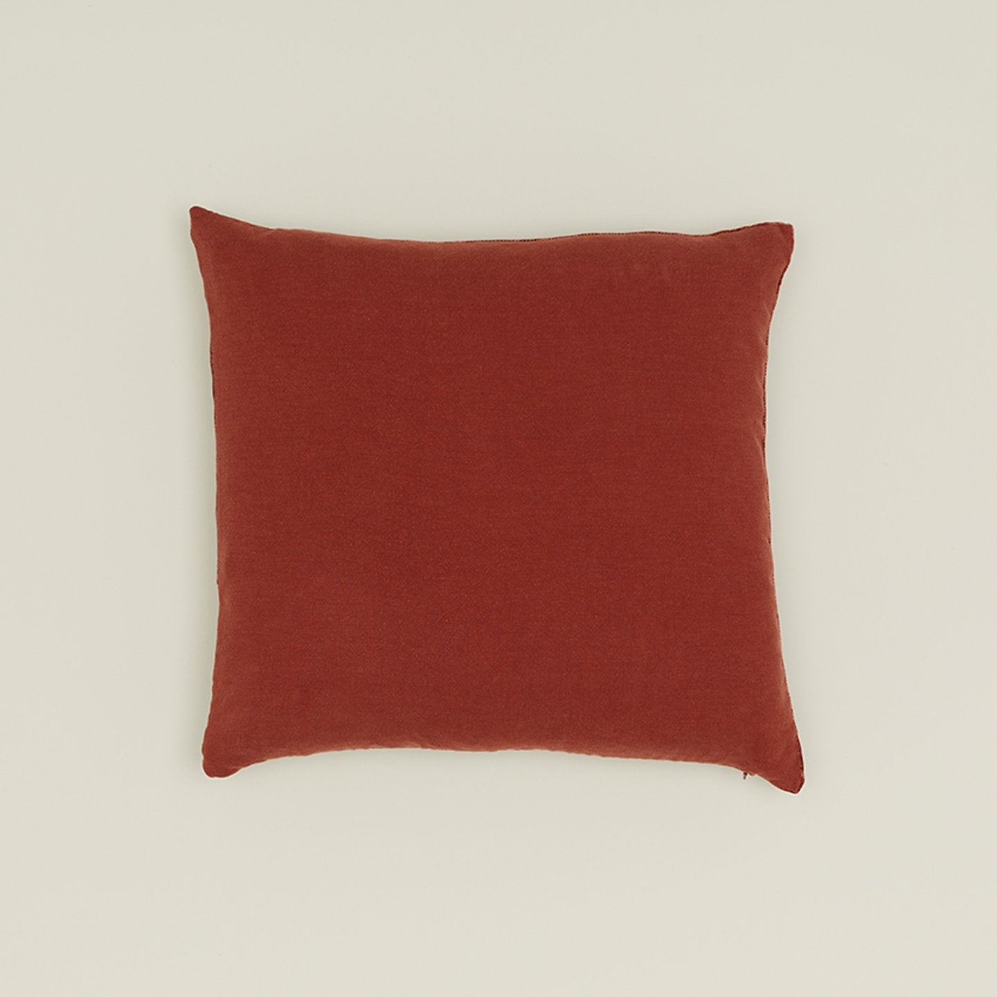 Reversible Velvet + Linen Pillow - Rust