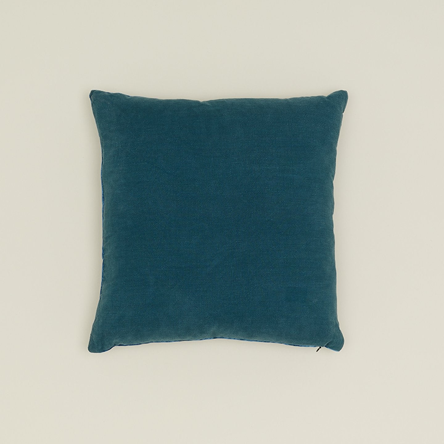 Reversible Velvet + Linen Pillow - Peacock