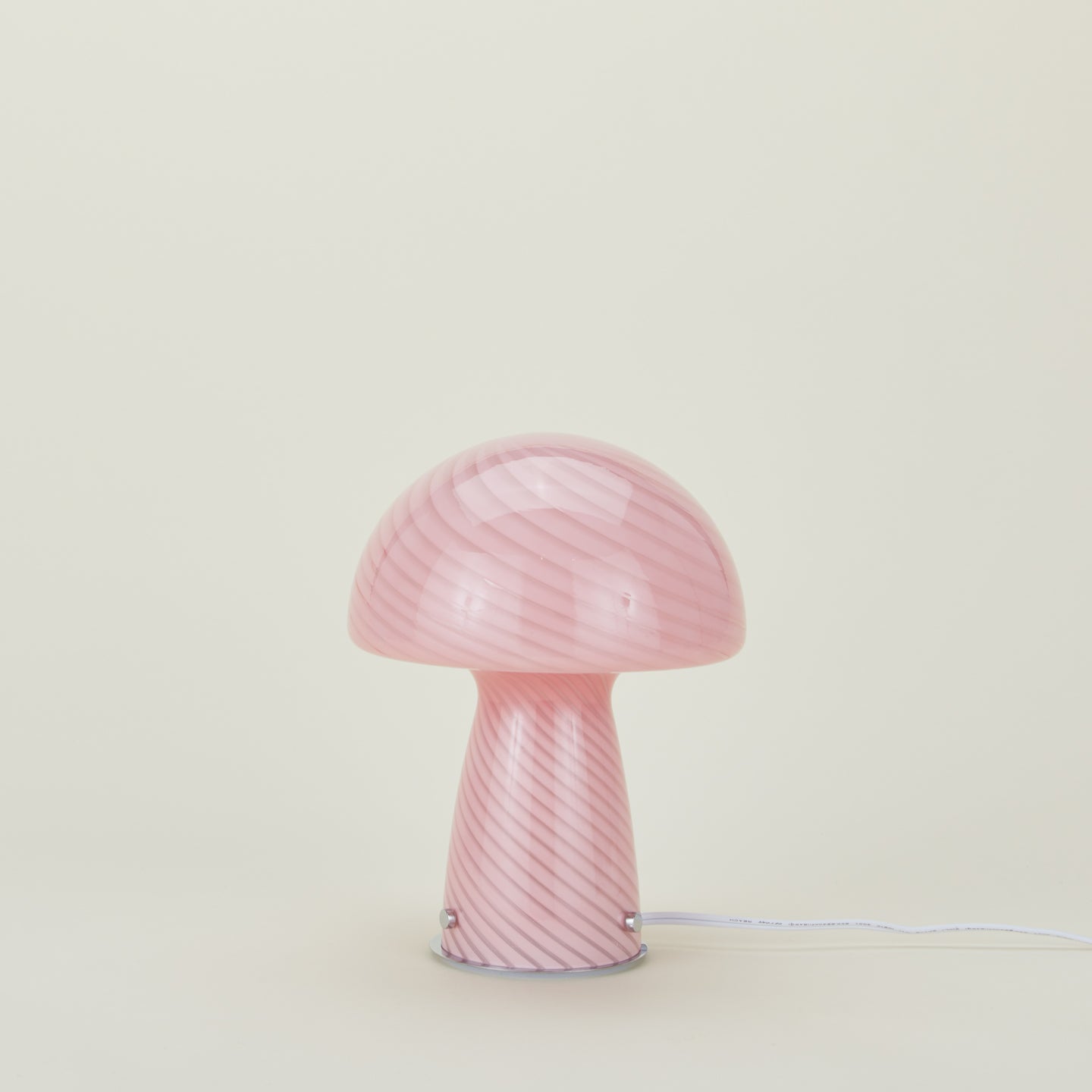 Glass Tall Mushroom Lamp - Pink