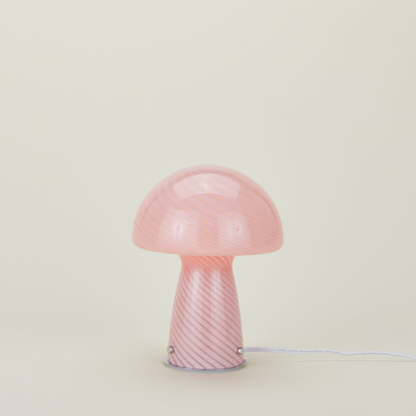 Glass Tall Mushroom Lamp - Pink