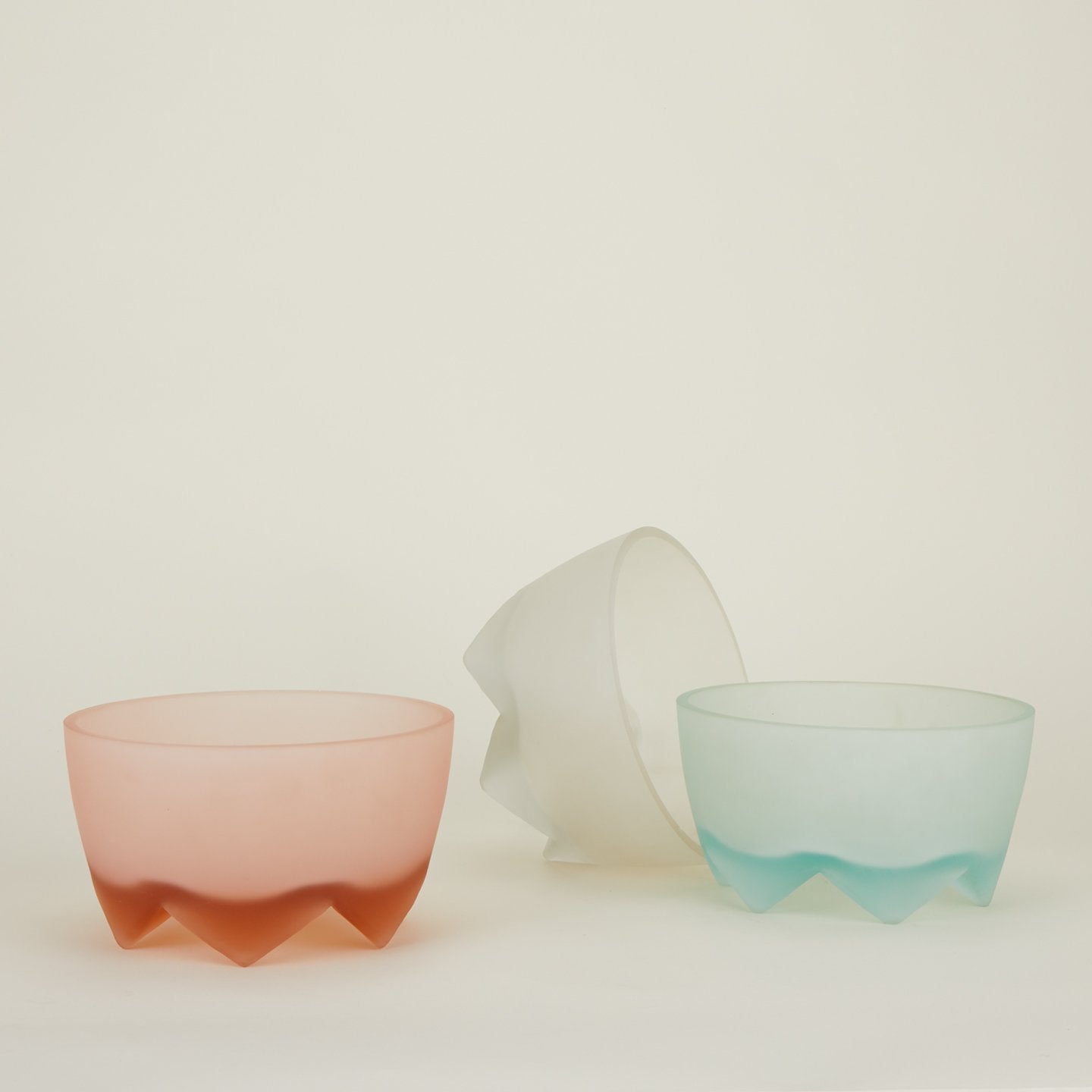 Large Frosted Footed Bowl - Blush