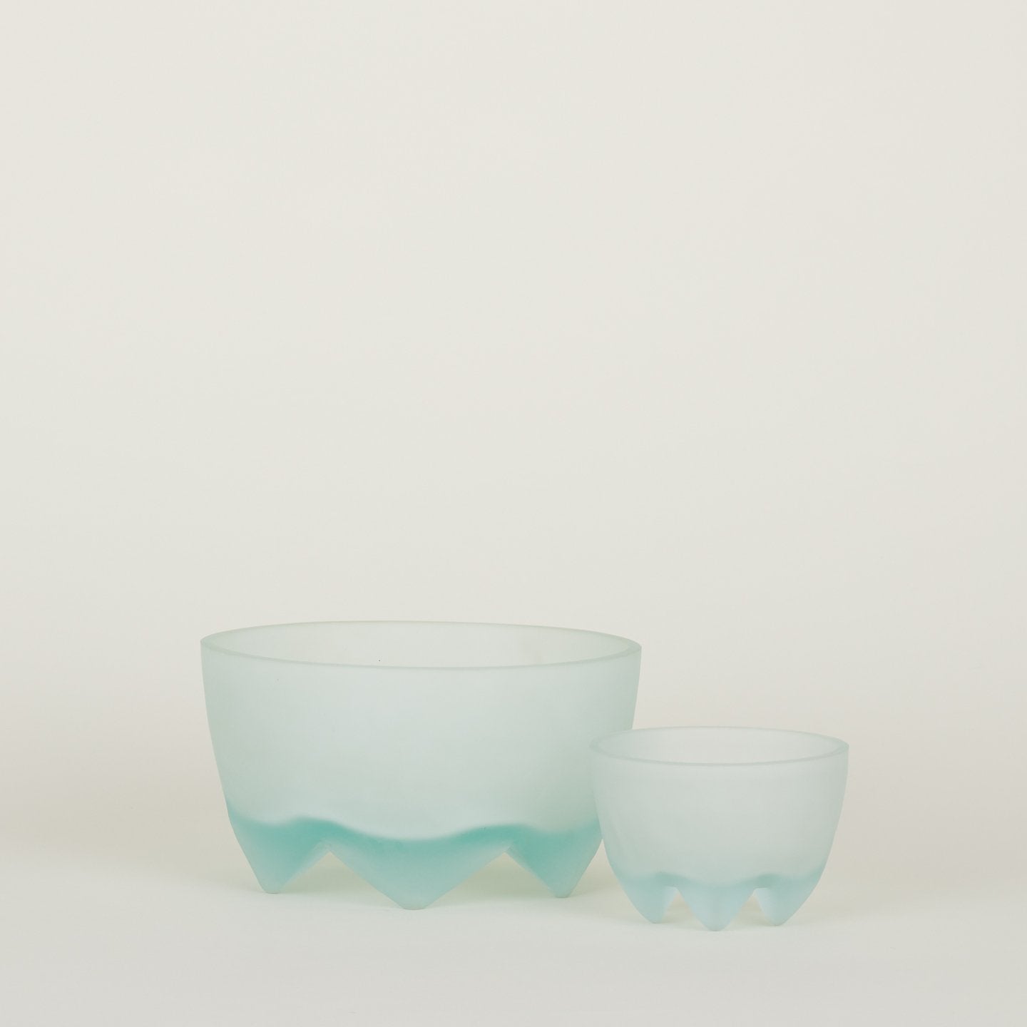 Large Frosted Footed Bowl - Sky