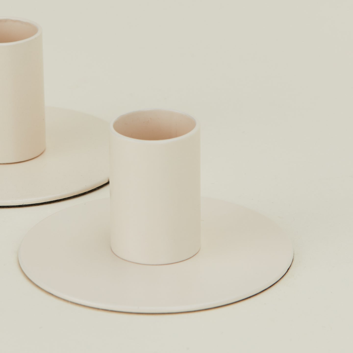 Essential Metal Candle Holders, Set of 2 - Ivory