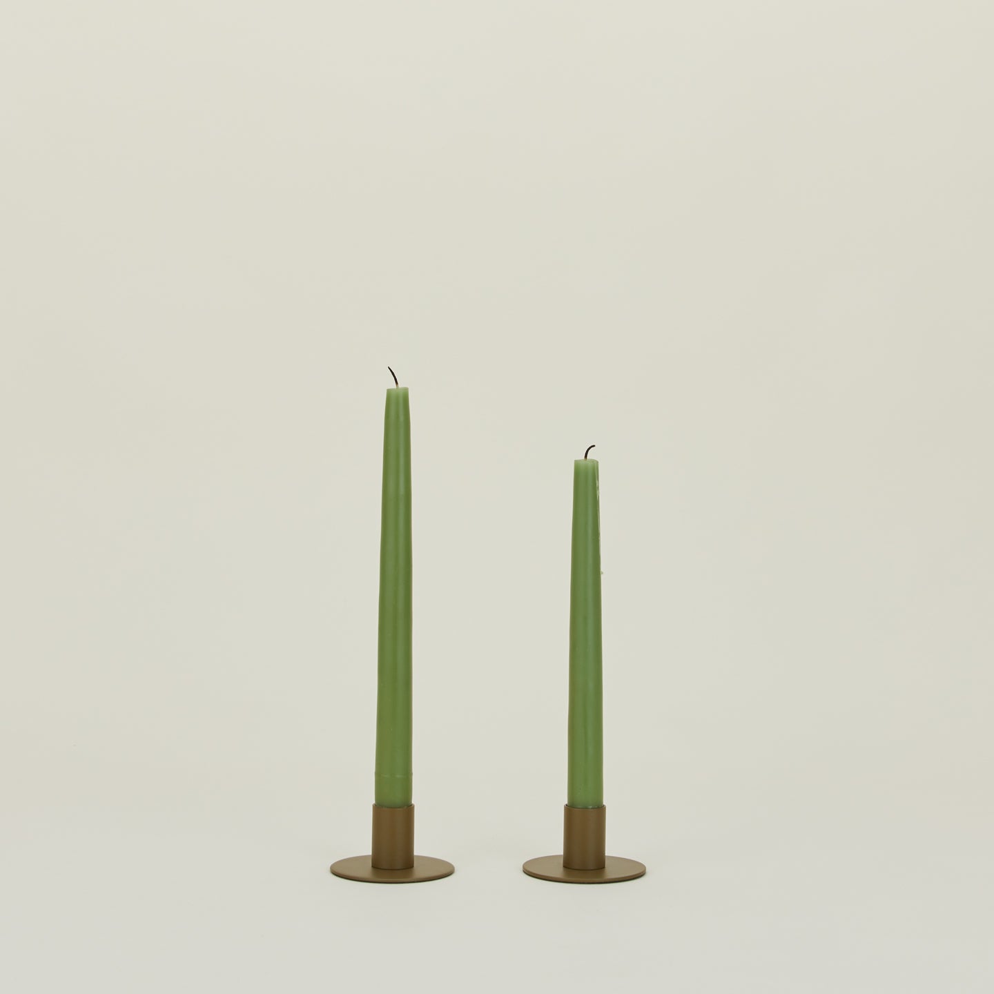 Essential Metal Candle Holders, Set of 2 - Olive