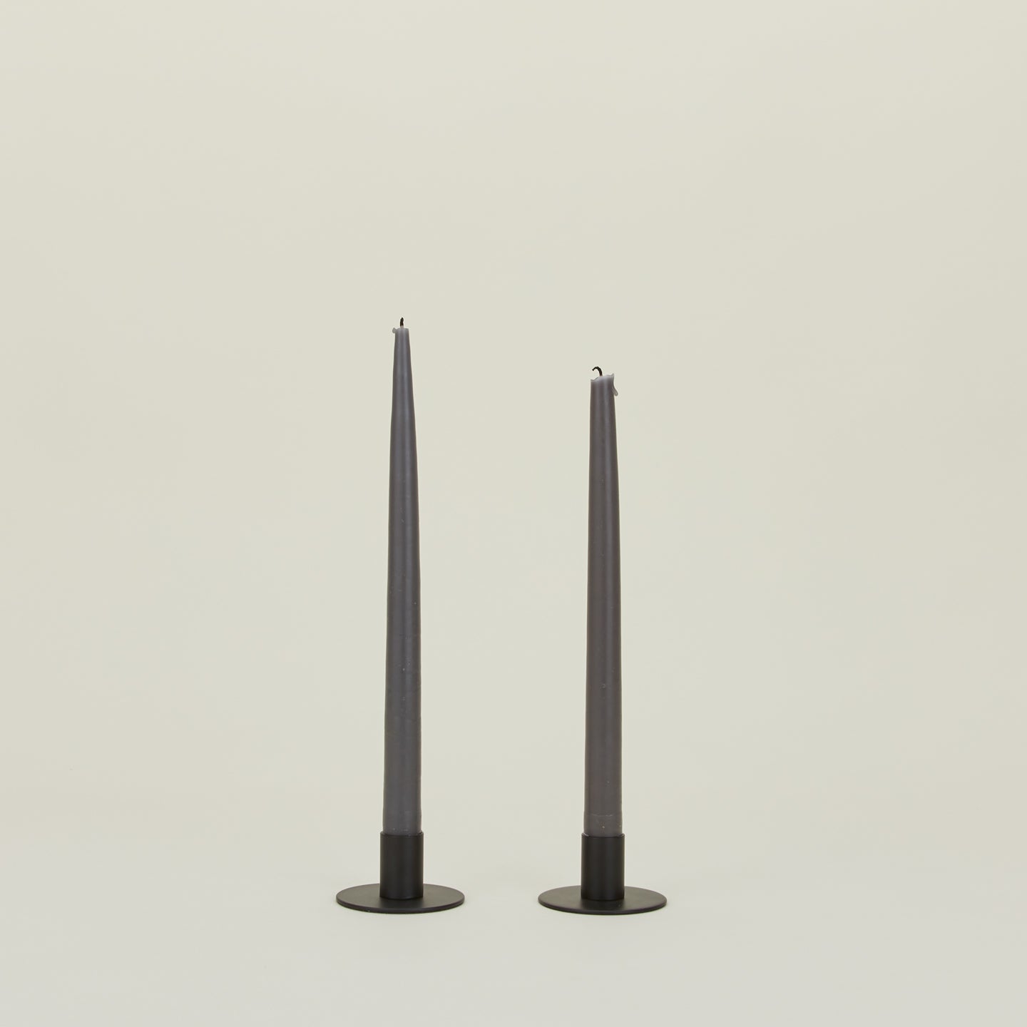 Essential Metal Candle Holders, Set of 2 - Black