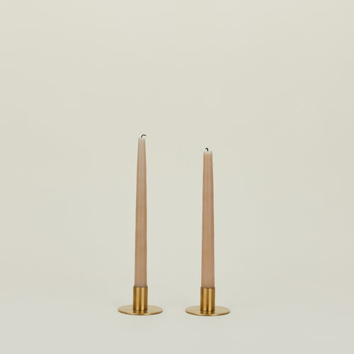 Essential Metal Candle Holders, Set of 2 - Brass