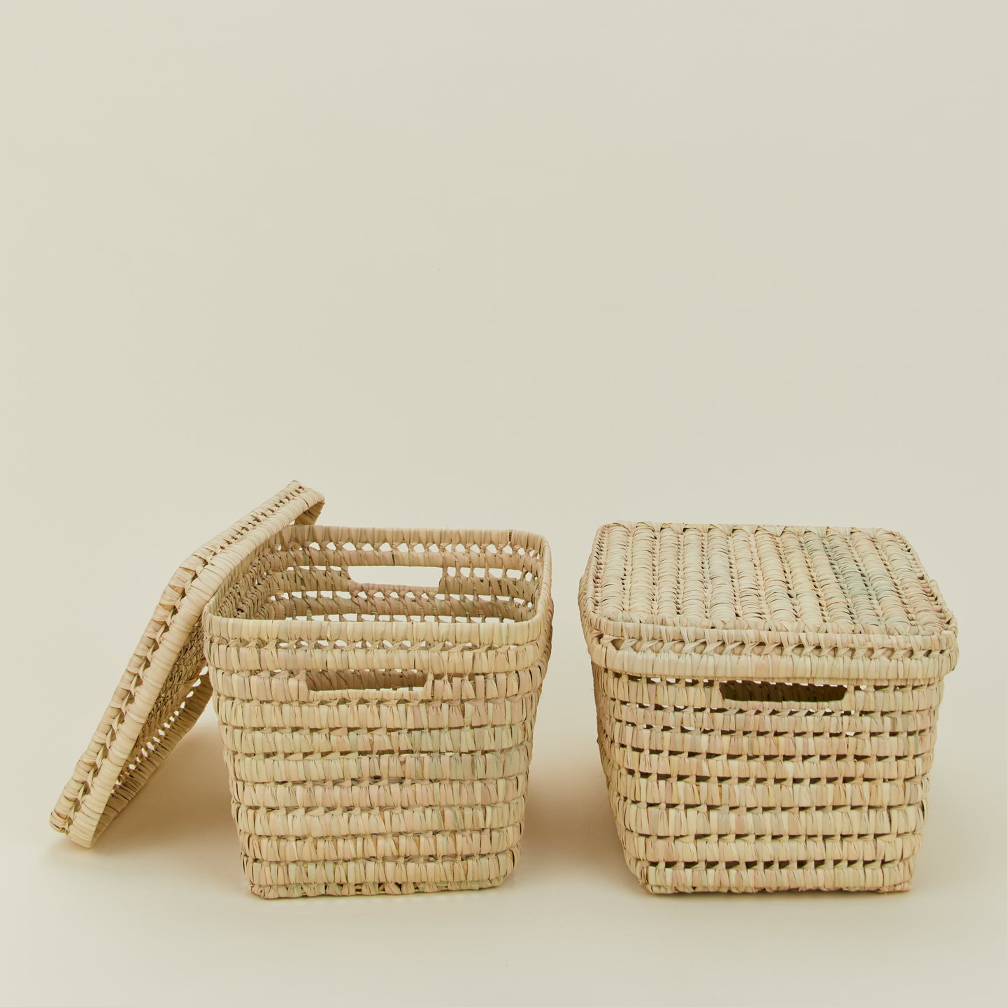 Open Weave Lidded Basket