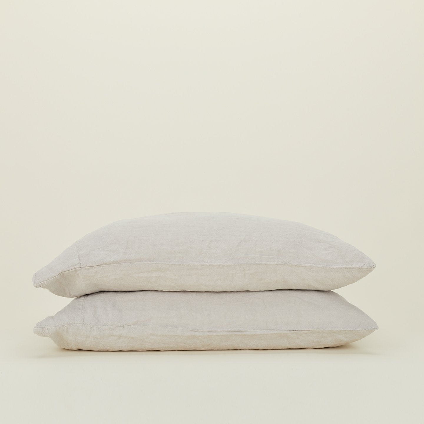 Simple Linen Pillowcases - Light Grey