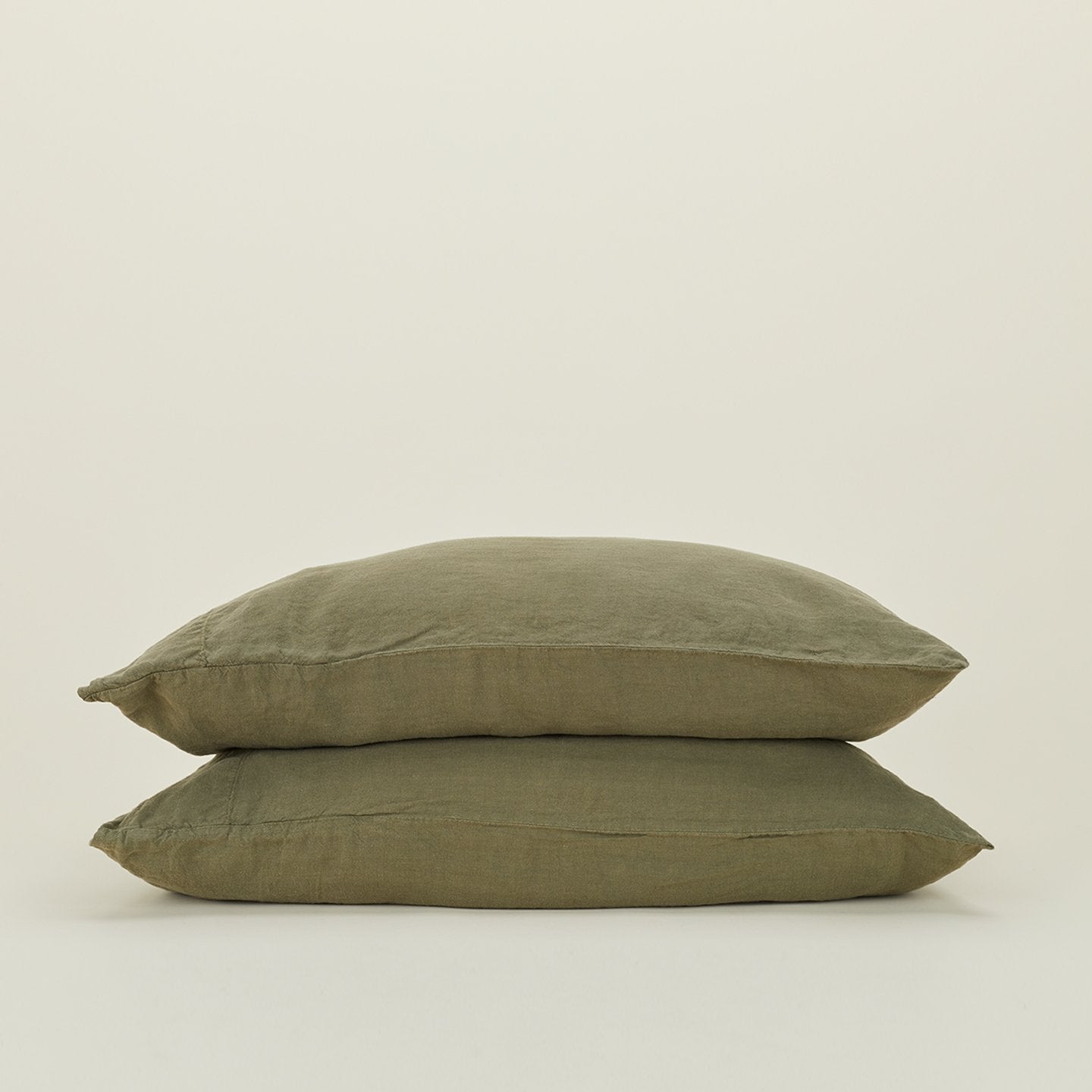 Simple Linen Pillowcases - Olive
