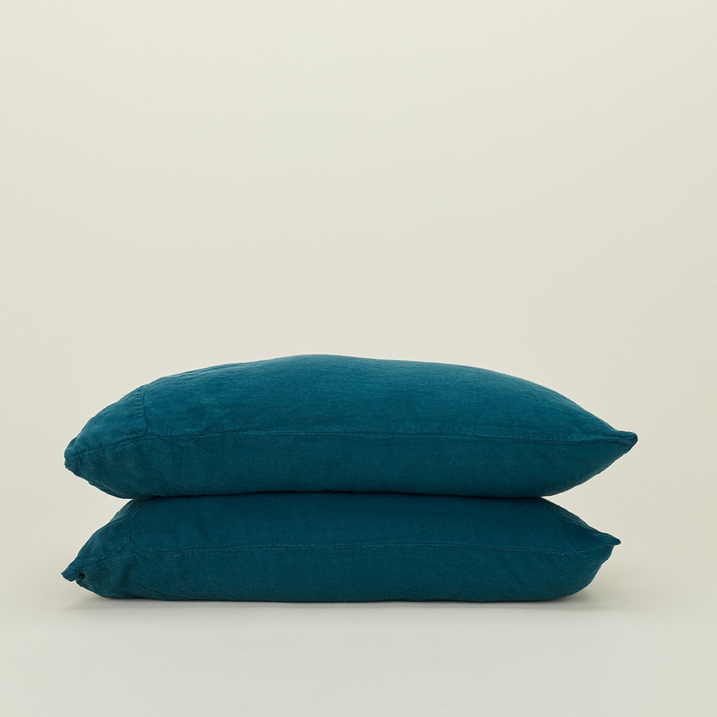 Simple Linen Pillowcases - Peacock