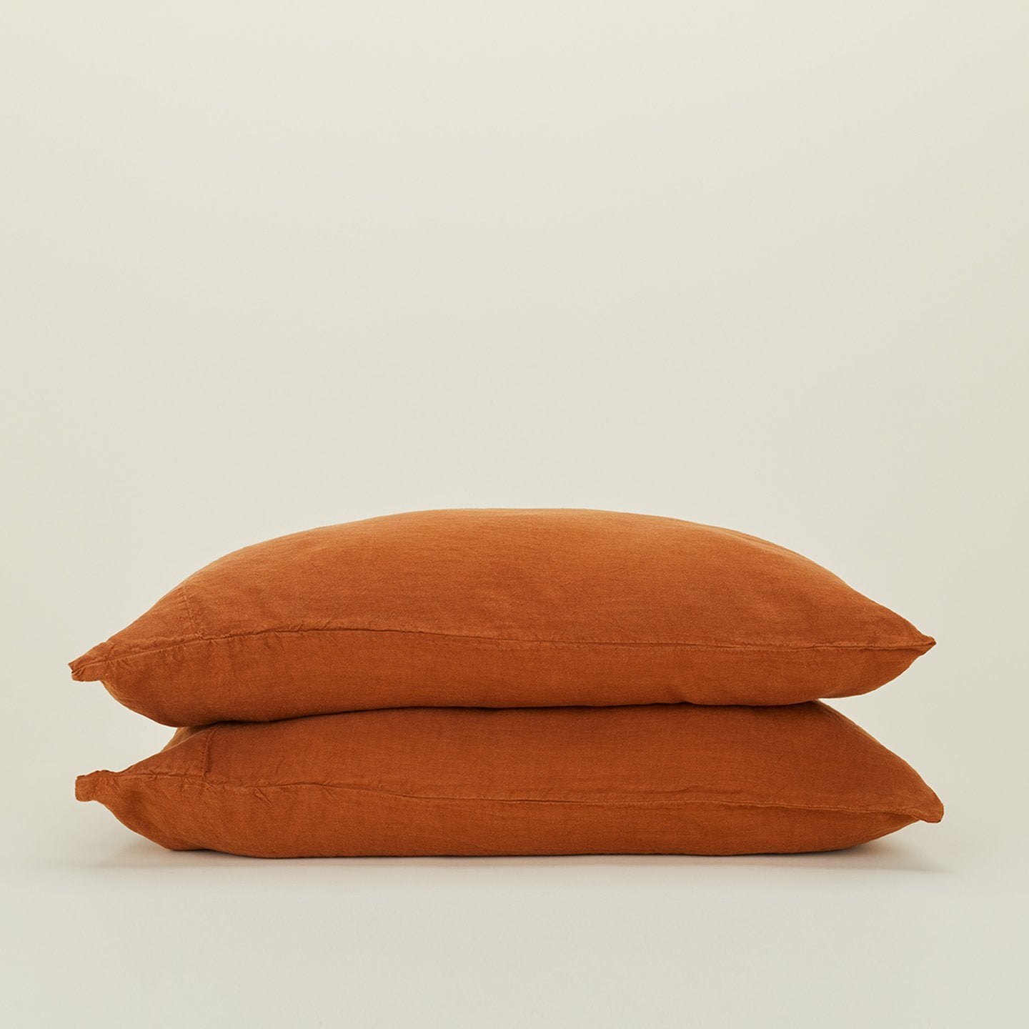 Simple Linen Pillowcases - Terracotta