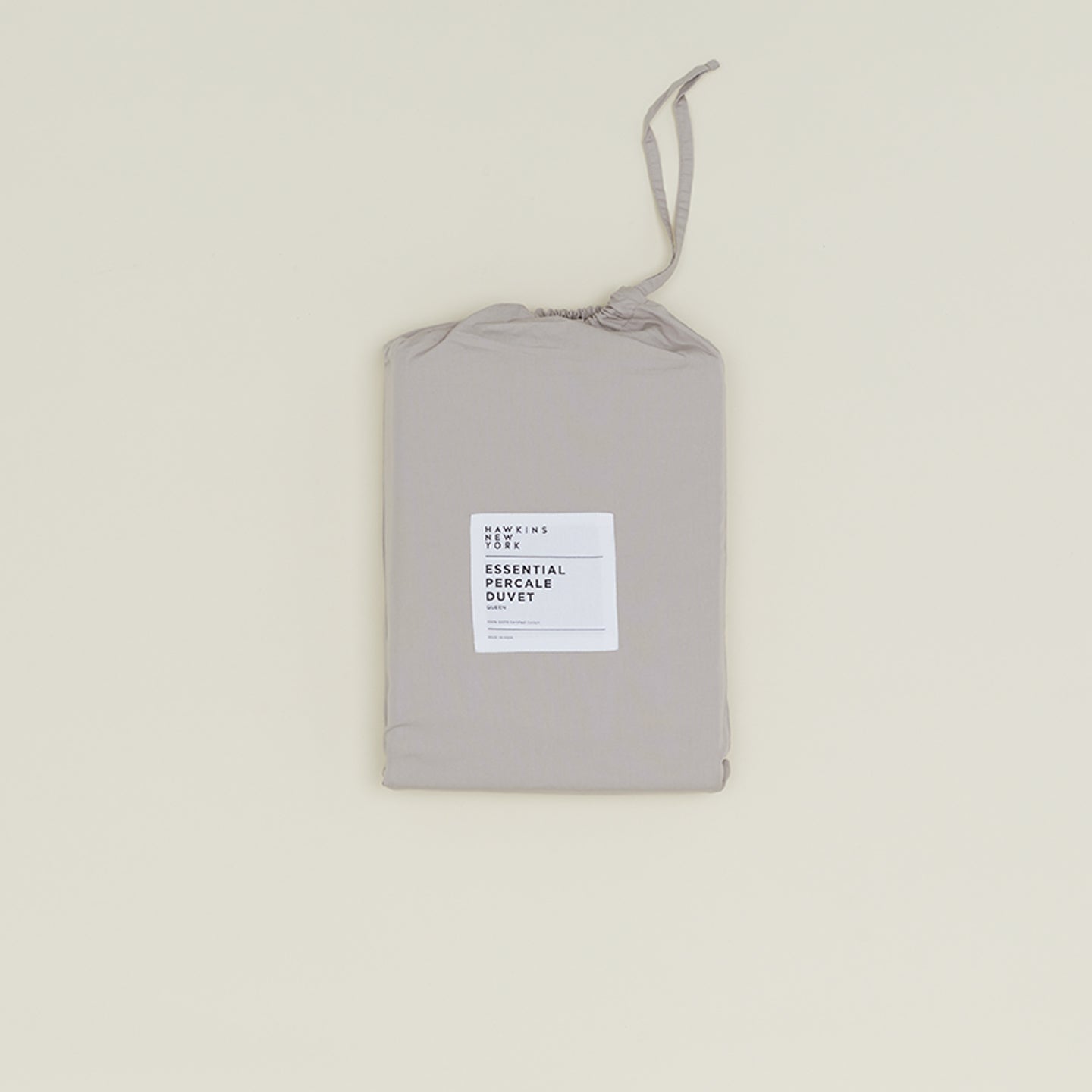 Essential Percale Duvet Cover - Light Grey