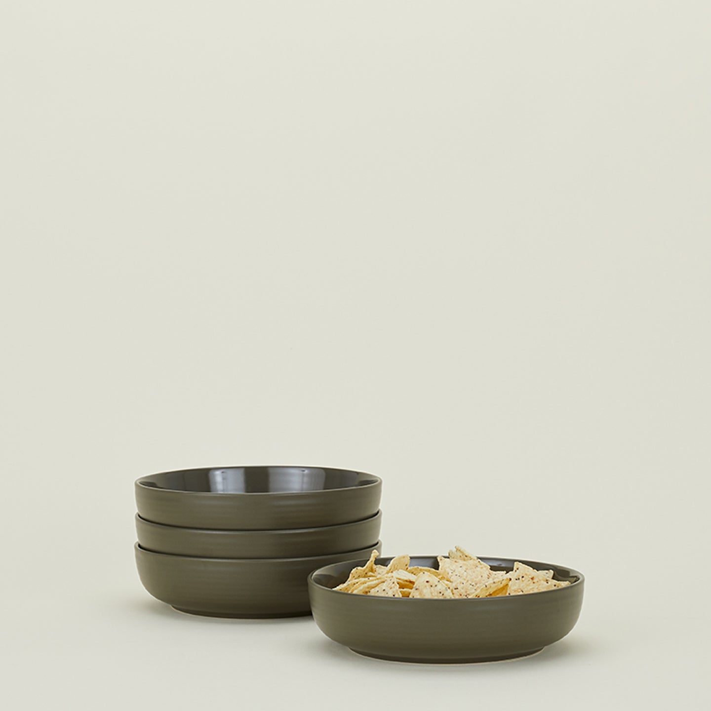 Essential Low Bowl, Set of 4 - Olive