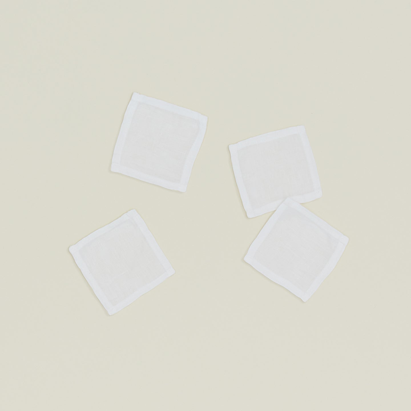 Simple Linen Cocktail Napkin, Set of 4 - White