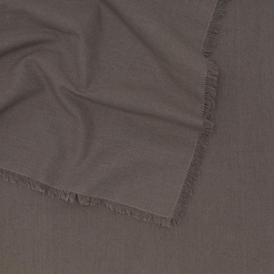 Close up of Essential Striped Tablecloth in Dark Grey.