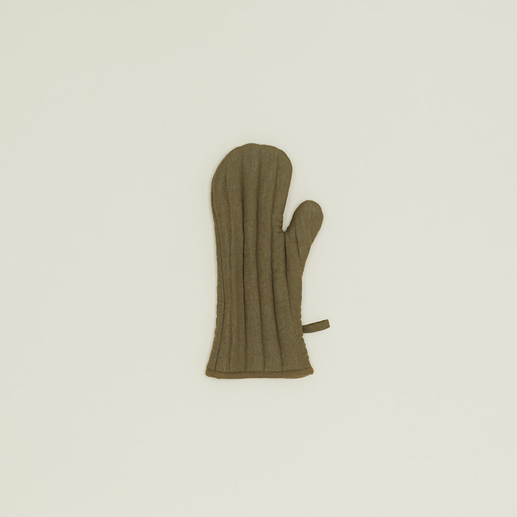 Simple Linen Oven Mitt - Olive