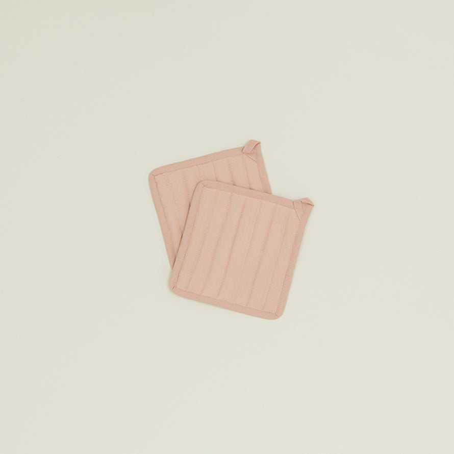 Simple Linen Pot Holder, Set of 2 - Blush