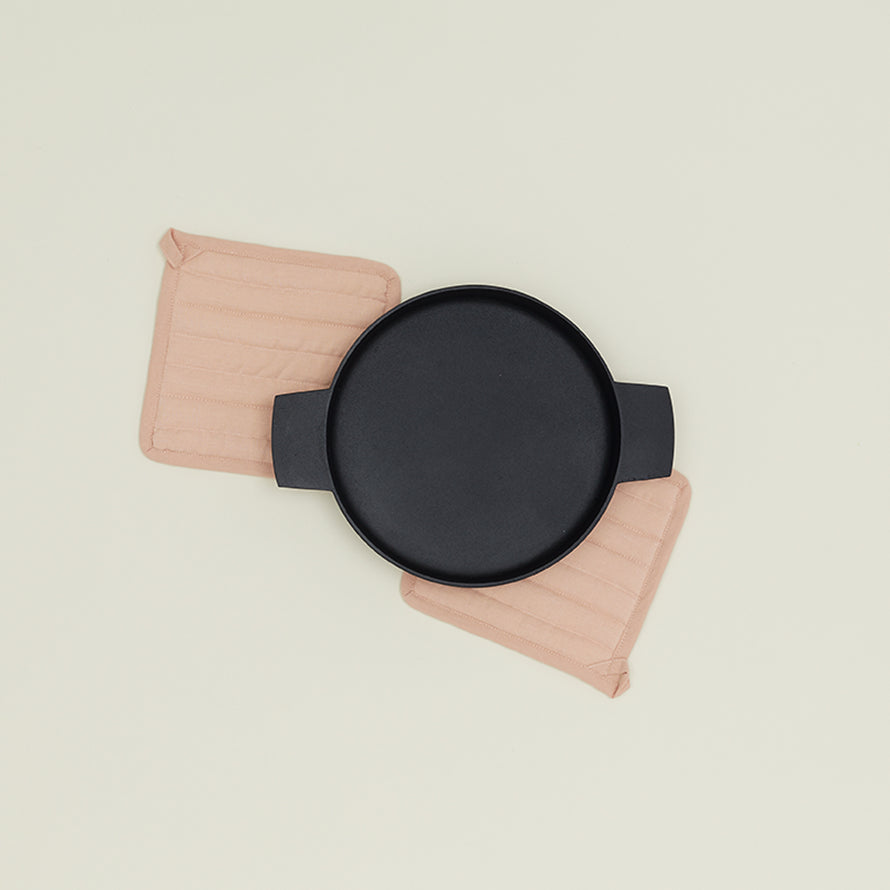 Simple Linen Pot Holder, Set of 2 - Blush