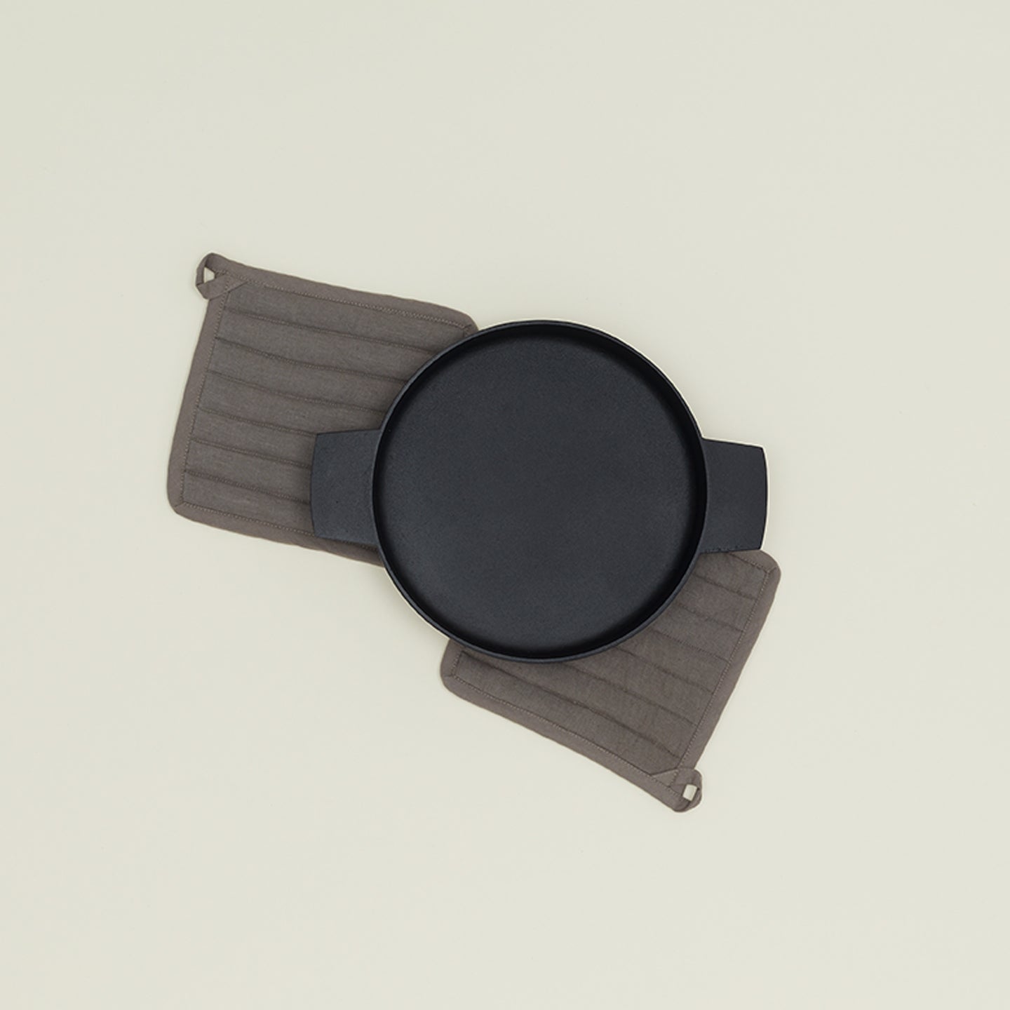 Simple Linen Pot Holder, Set of 2 - Dark Grey