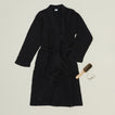 Simple Waffle Bathrobe - Black