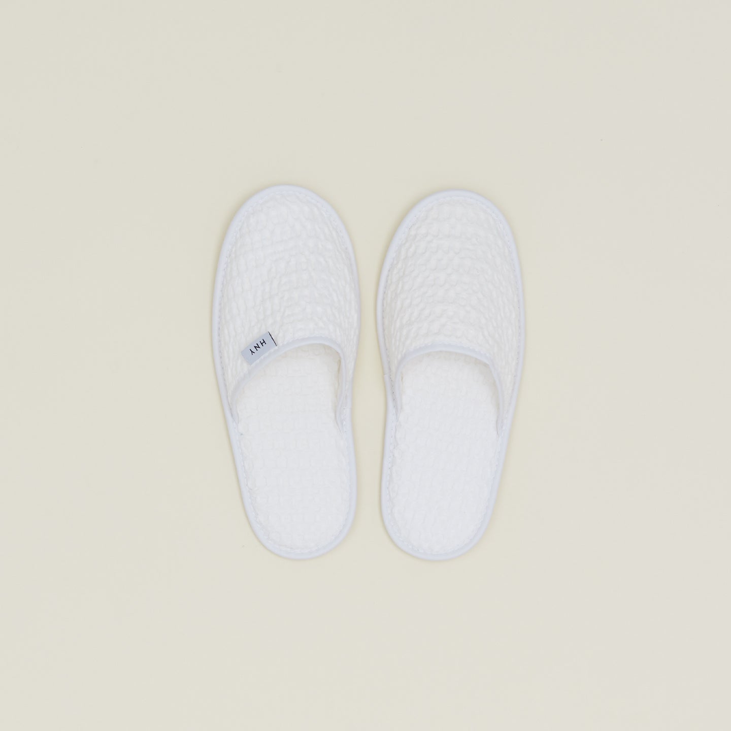 Simple Waffle Slippers - White