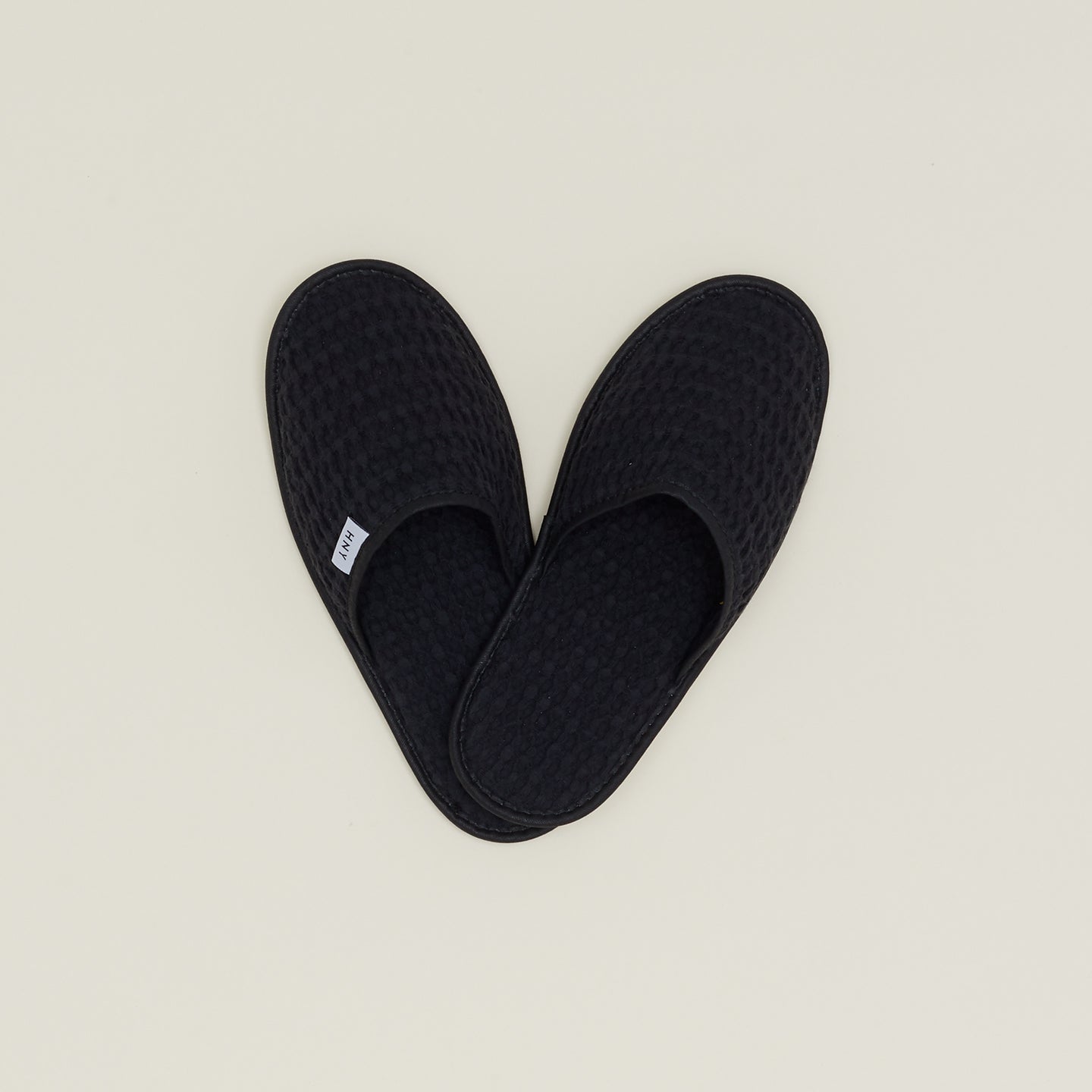 Simple Waffle Slippers - Black