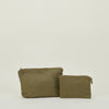 Simple Linen Zipper Pouch - Olive