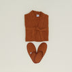 Simple Waffle Bath Robe - Terracotta