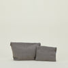 Simple Linen Zipper Pouch - Dark Grey