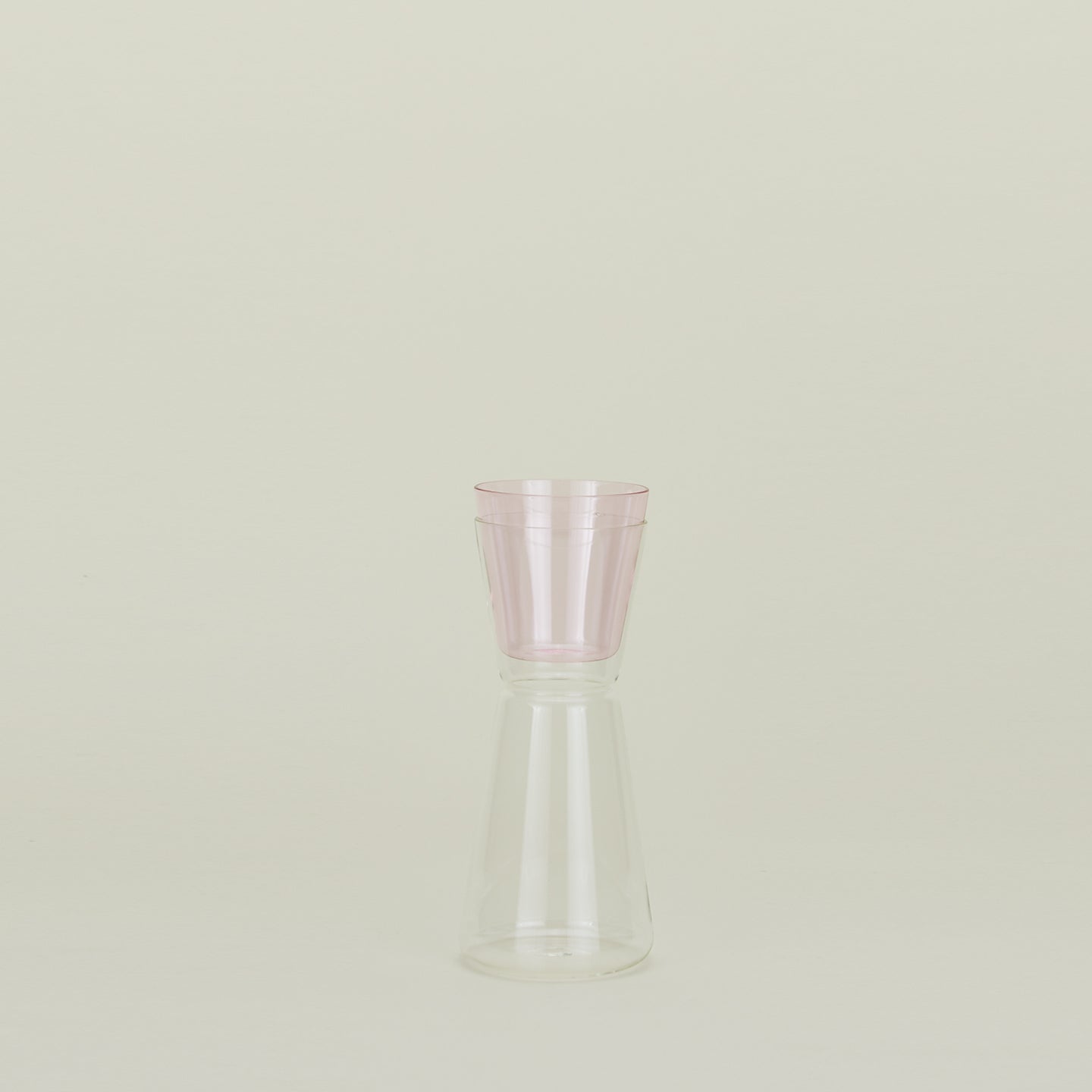 High Rise Carafe + Glass - Clear/Blush