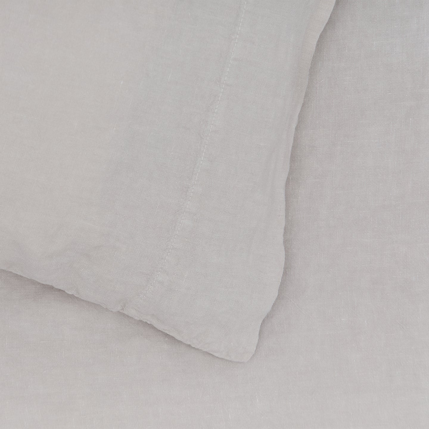 Simple Linen Pillowcases, Set of 2 - Light Grey