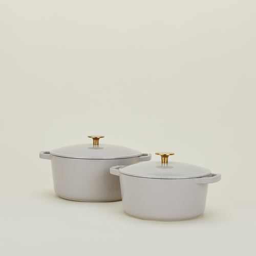 Enameled Cast Iron Dutch Oven - Light Grey