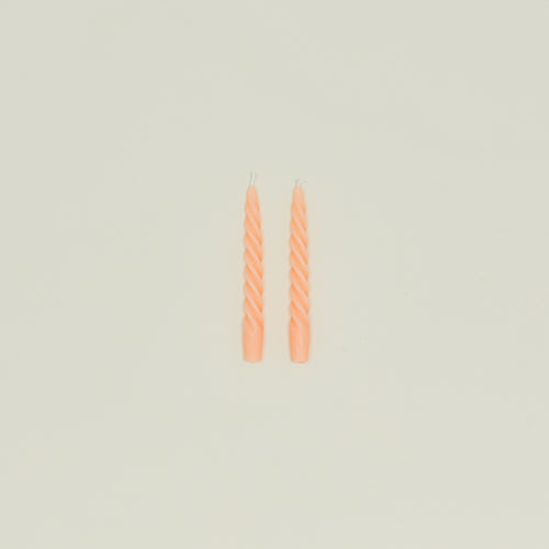 Twisted Taper Candle, Set of 2 - Blush